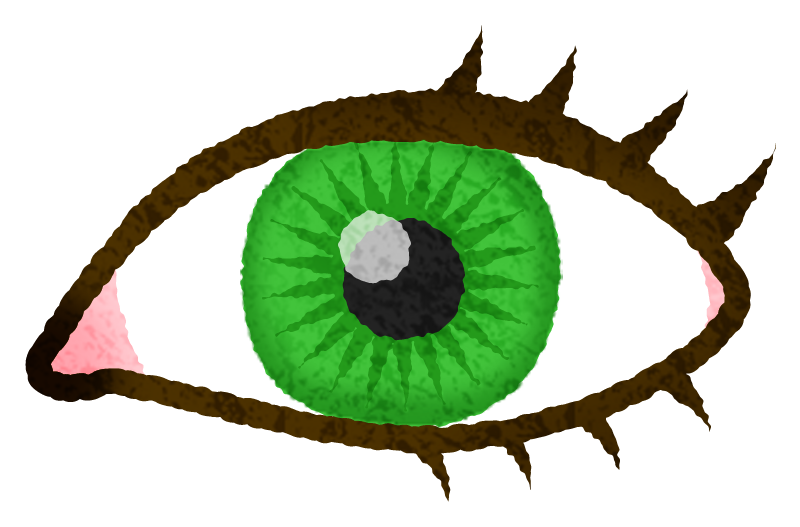 緑色の目のかわいいフリーイラスト素材