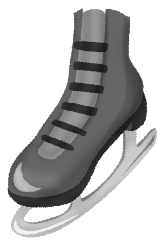 黒いスケート靴（フィギュアスケート）のイラスト