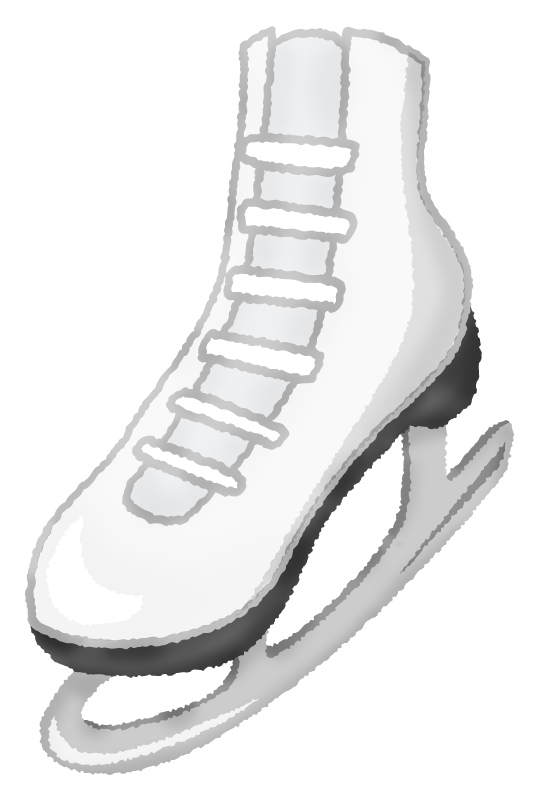 スケート靴（フィギュアスケート）のかわいいフリーイラスト素材