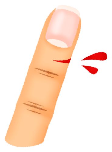 怪我した指（切り傷）のイラスト