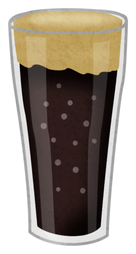 グラスビール（黒）のイラスト