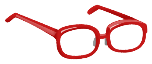 赤い眼鏡のイラスト