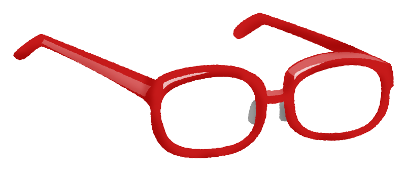 赤い眼鏡のかわいいフリーイラスト素材