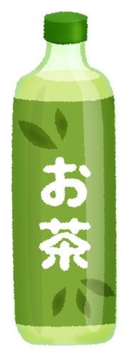 ペットボトルの緑茶のイラスト
