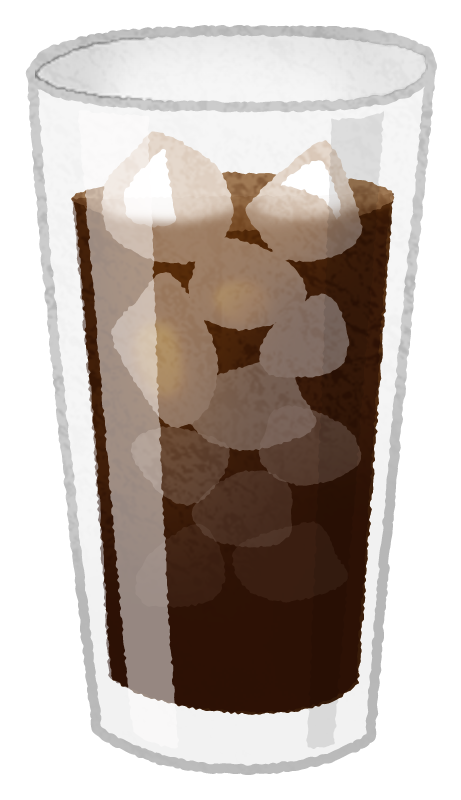 アイスコーヒーのかわいいフリーイラスト素材