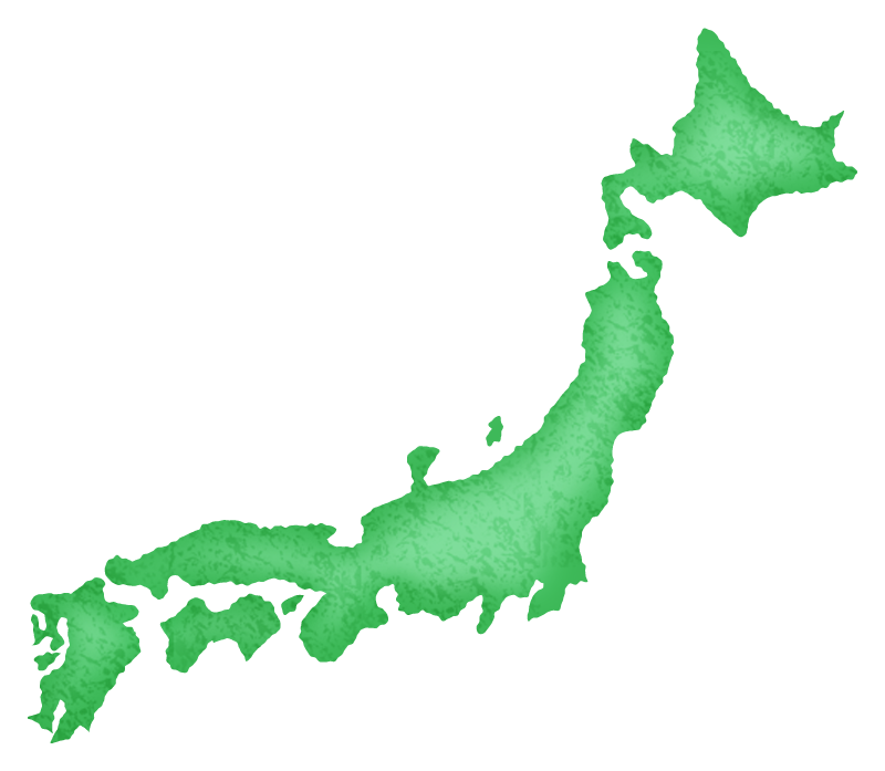 日本地図のかわいいフリーイラスト素材