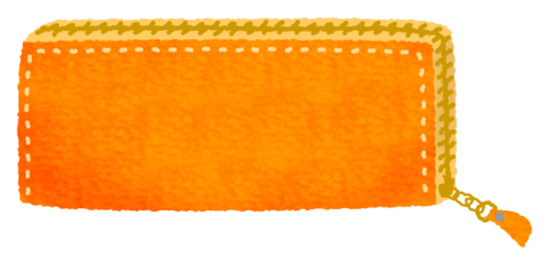 長財布（オレンジ）のイラスト