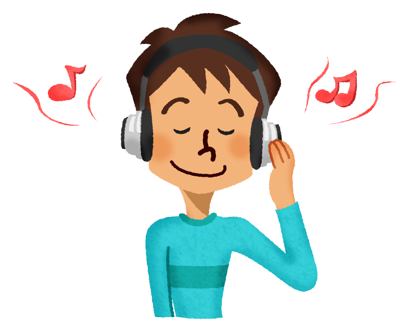 Man Listening Music On Headphones Free Clipart Illustrations Japaclip