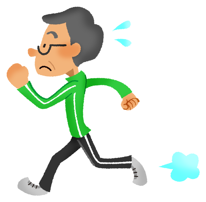 Senior man doing running exercise