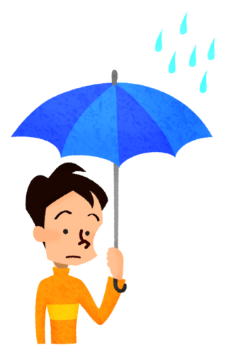 傘を差す男性のイラスト