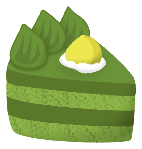 抹茶ケーキのイラスト
