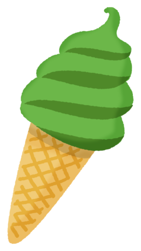 抹茶ソフトクリームのイラスト