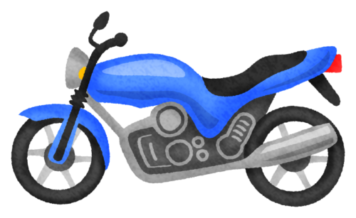 バイク（青）のイラスト