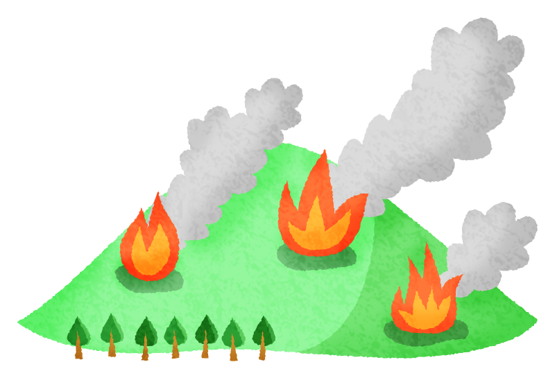 山火事のかわいいフリーイラスト素材
