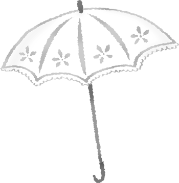 白い日傘のかわいいフリーイラスト素材