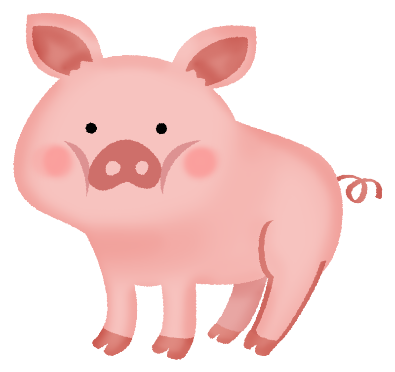 豚のかわいいフリーイラスト素材