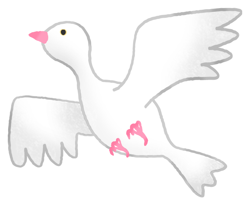 白い鳩のかわいいフリーイラスト素材