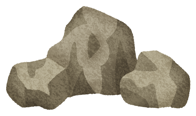 岩（複数）のかわいいフリーイラスト素材