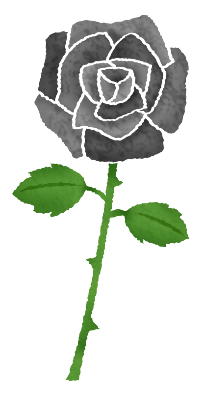黒薔薇（黒バラ）のかわいいフリーイラスト素材