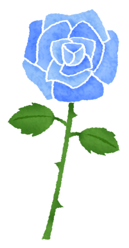 青い薔薇（バラ）のイラスト