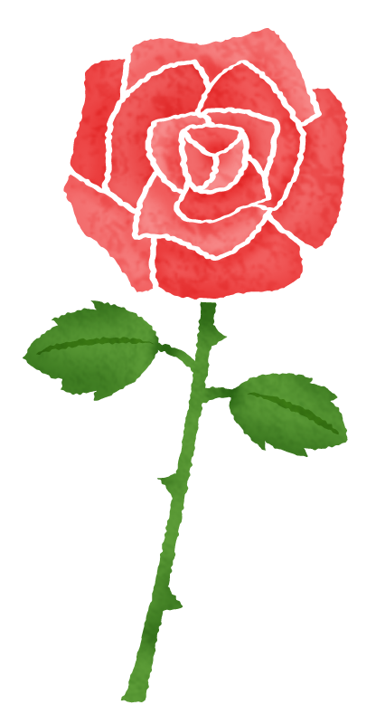 薔薇（バラ）のかわいいフリーイラスト素材