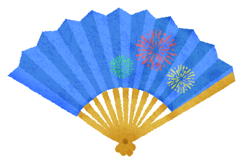 Japanese folding fan / Sensu (blue)