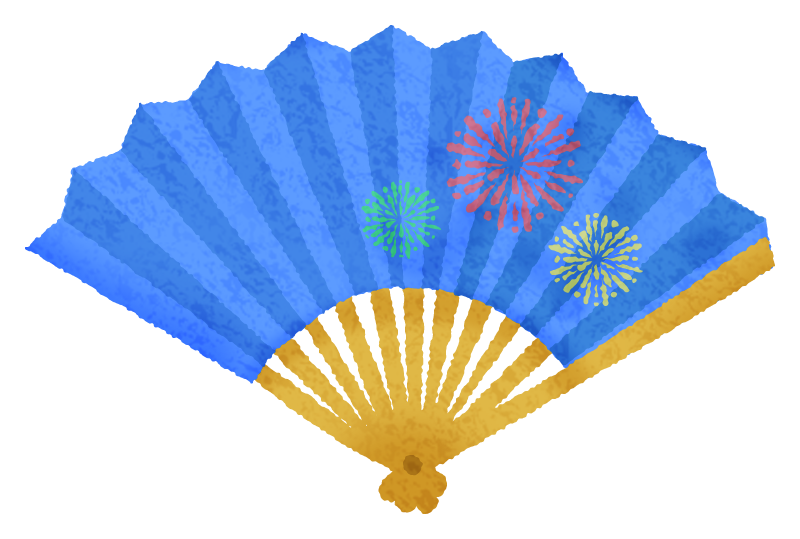 Japanese Folding Fan Sensu Blue Free Clipart Illustrations Japaclip