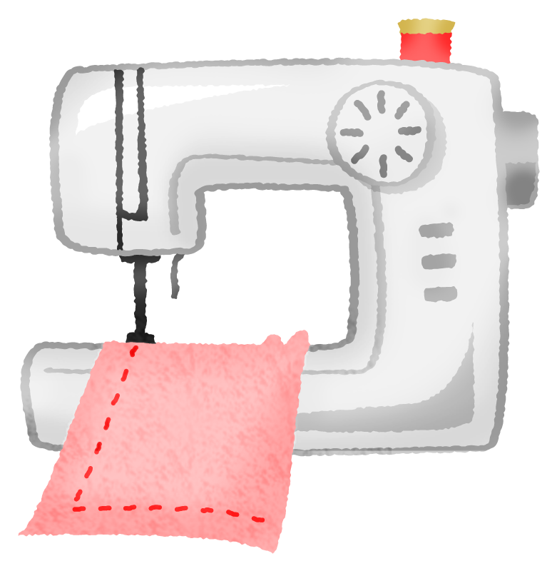 Máquina de coser con tela