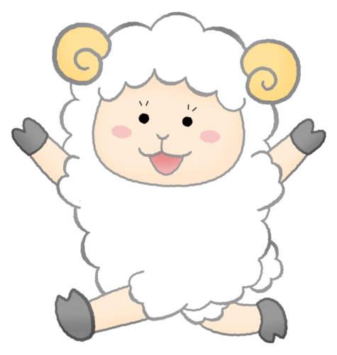 左向きの羊のイラスト