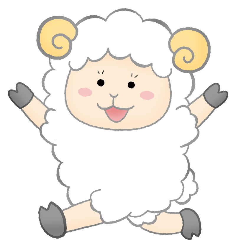 左向きの羊のかわいいフリーイラスト素材