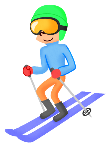 スキーをする男性のイラスト