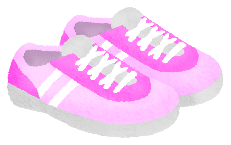運動靴 / スニーカー（ピンク）のかわいいフリーイラスト素材