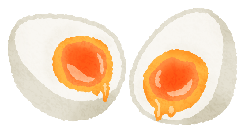 半熟卵のかわいいフリーイラスト素材