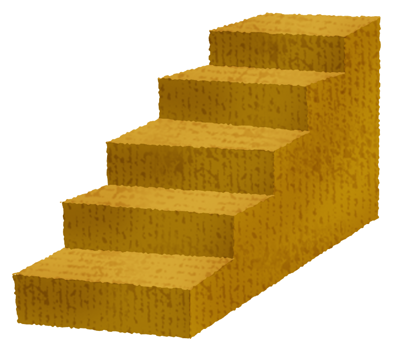 木製の階段のかわいいフリーイラスト素材