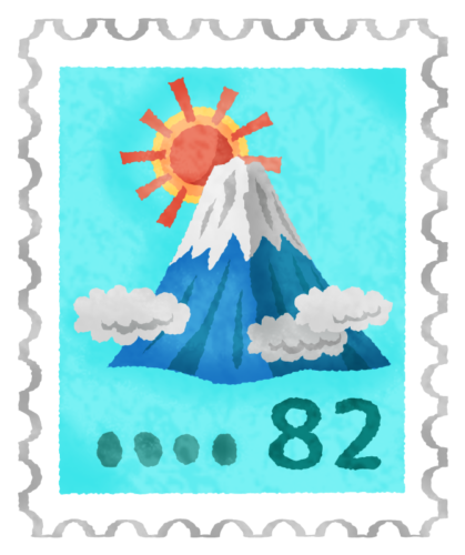 82円切手のイラスト