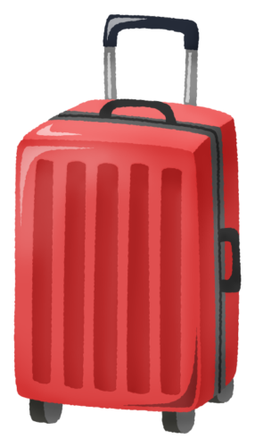 赤いスーツケースのイラスト