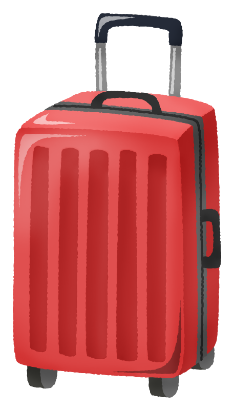赤いスーツケースのかわいいフリーイラスト素材