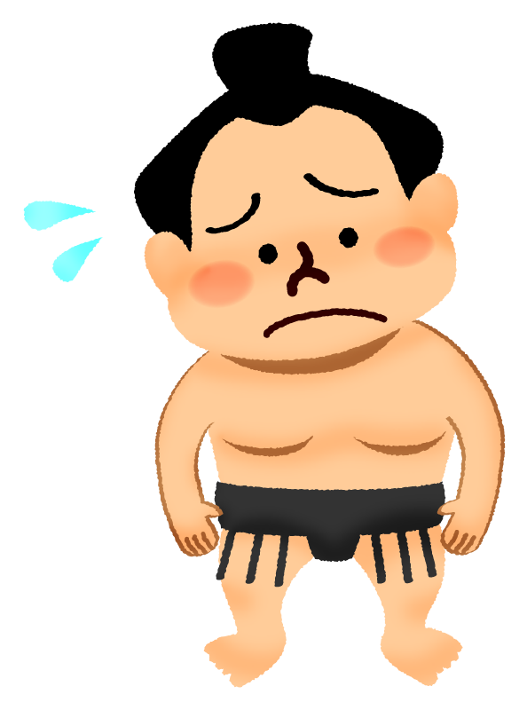 Worried sumo wrestler