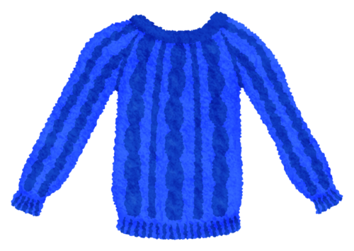 青いセーターのイラスト
