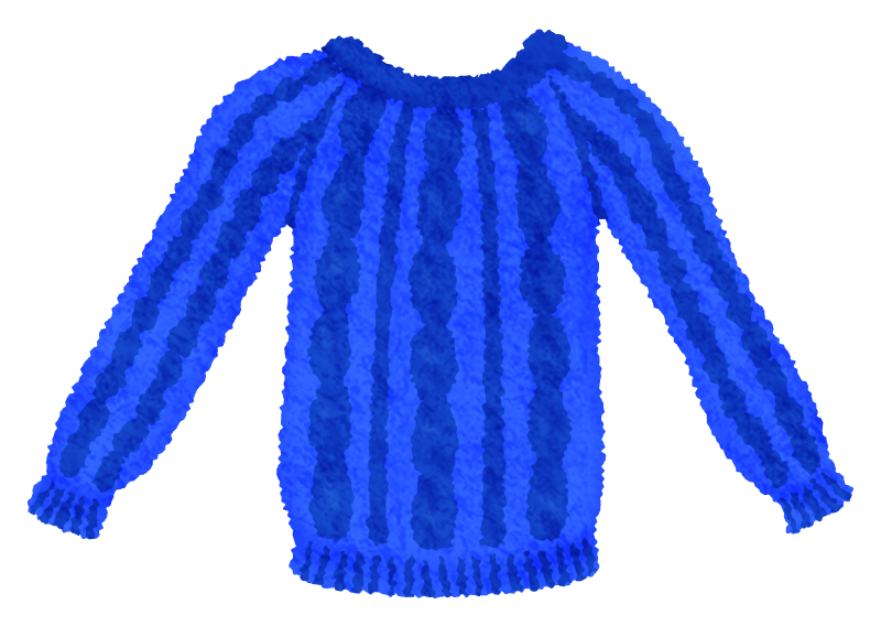 青いセーターのかわいいフリーイラスト素材