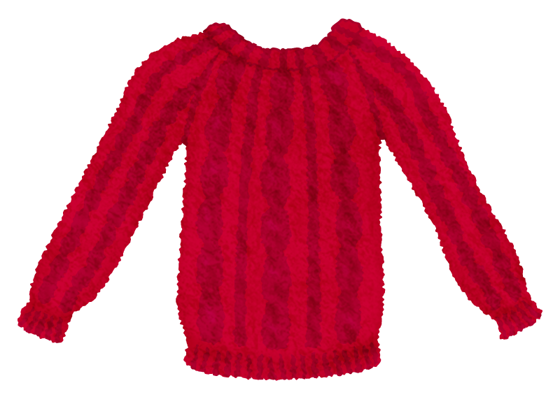 赤いセーターのかわいいフリーイラスト素材