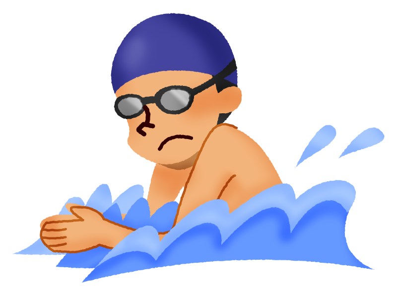 平泳ぎをする男性の無料イラスト | フリーイラスト素材集 ジャパクリップ