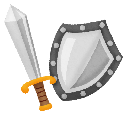 剣と盾のイラスト