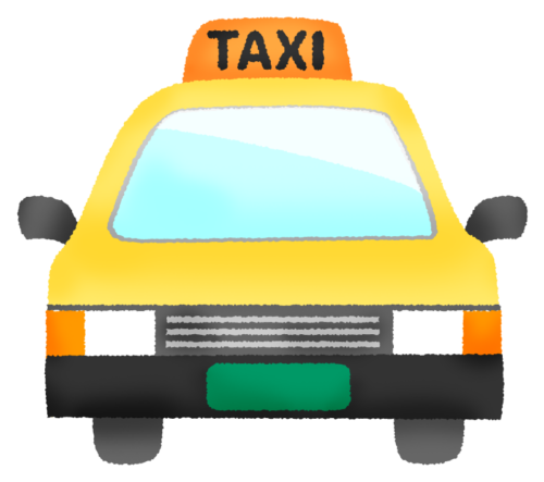 タクシー（正面）のイラスト
