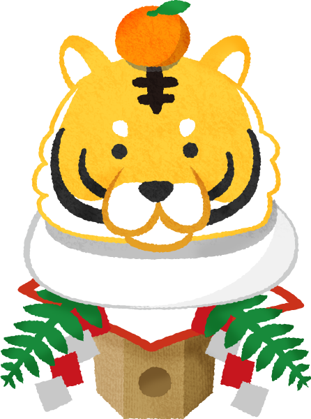 tiger kagami mochi (New Year's illustration)
