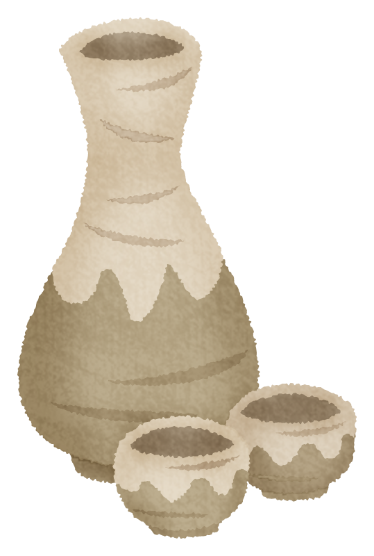 Tokkuri and ochoko (Sake bottle and cups)