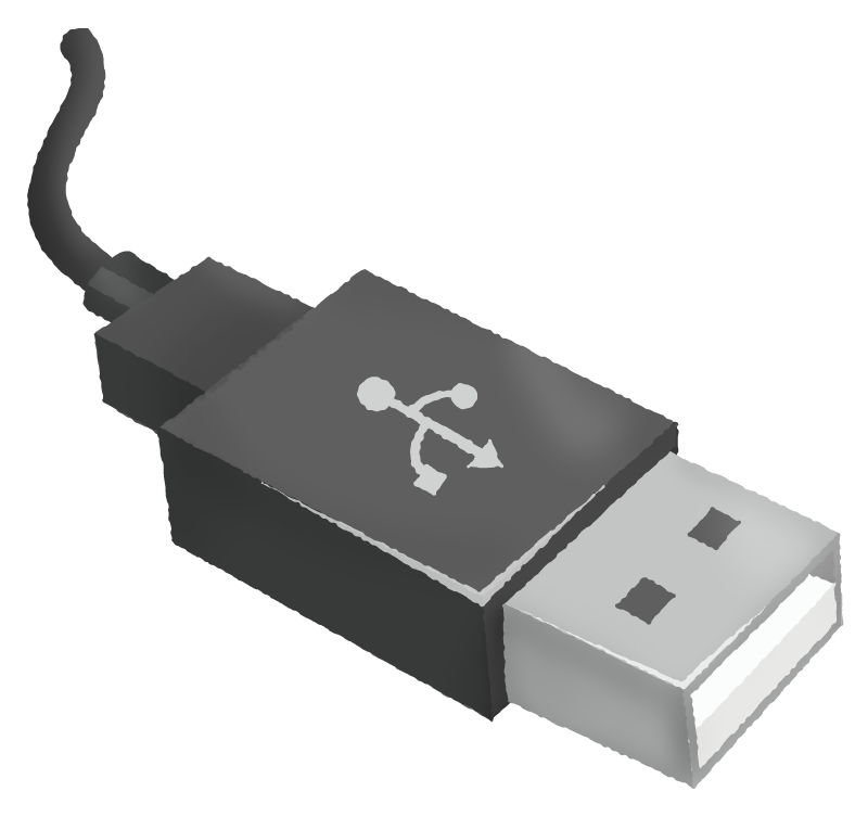 USBコネクタのかわいいフリーイラスト素材
