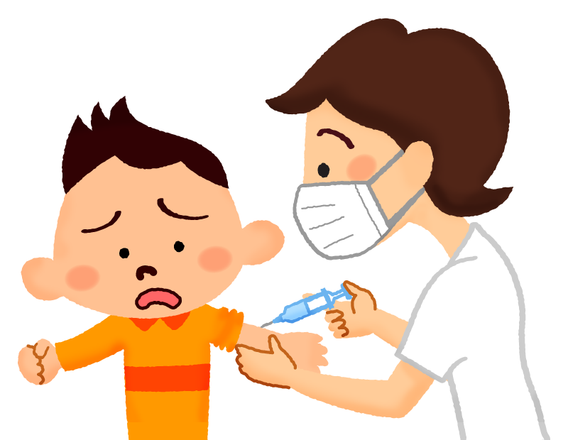 予防接種/予防注射（子供）のかわいいフリーイラスト素材