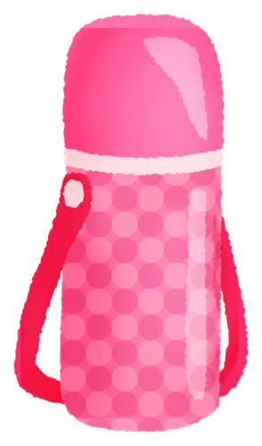 水筒（ピンク）のイラスト