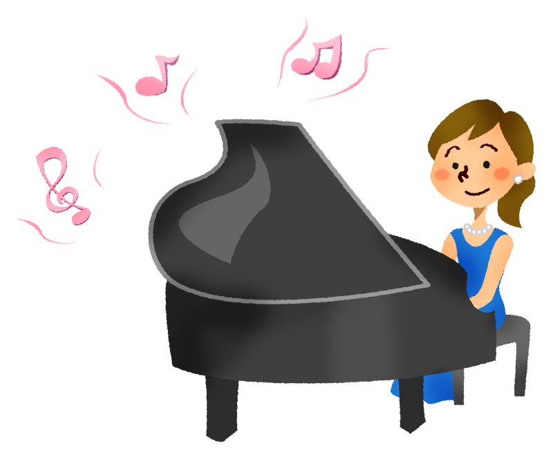 Woman Playing Piano Recital Free Clipart Illustrations Japaclip